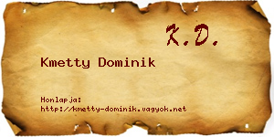 Kmetty Dominik névjegykártya