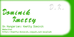 dominik kmetty business card